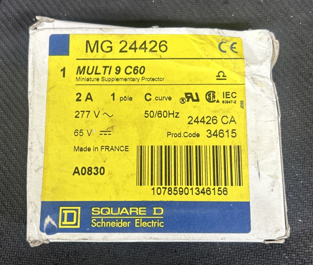 NEW, SQUARE D MG 24426 MINIATURE SUPPLEMENTARY PROTECTOR, MULTI 9 C60, FREE SHIP