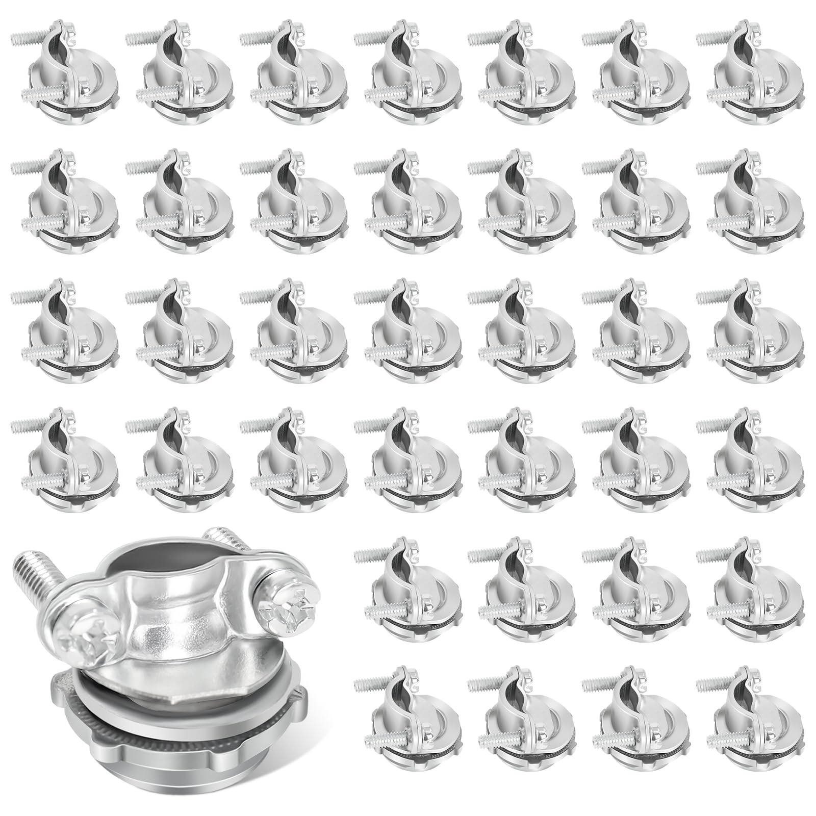 36 Packs 1/2 Cable Connectors for Romex, Zinc Alloy Wire Clamps for Metallic