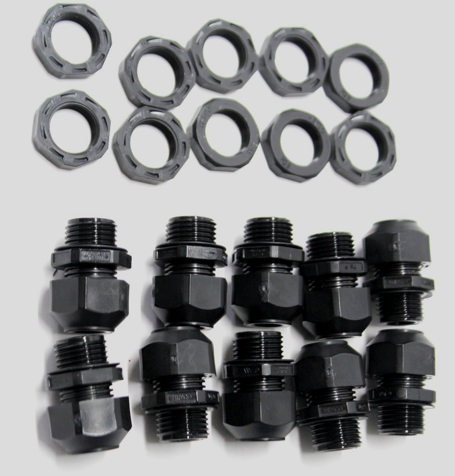 10 Pk Heyco M4516 Liquid Tight Cable Cord Gland 2.9 to 6.4mm Straight Thru