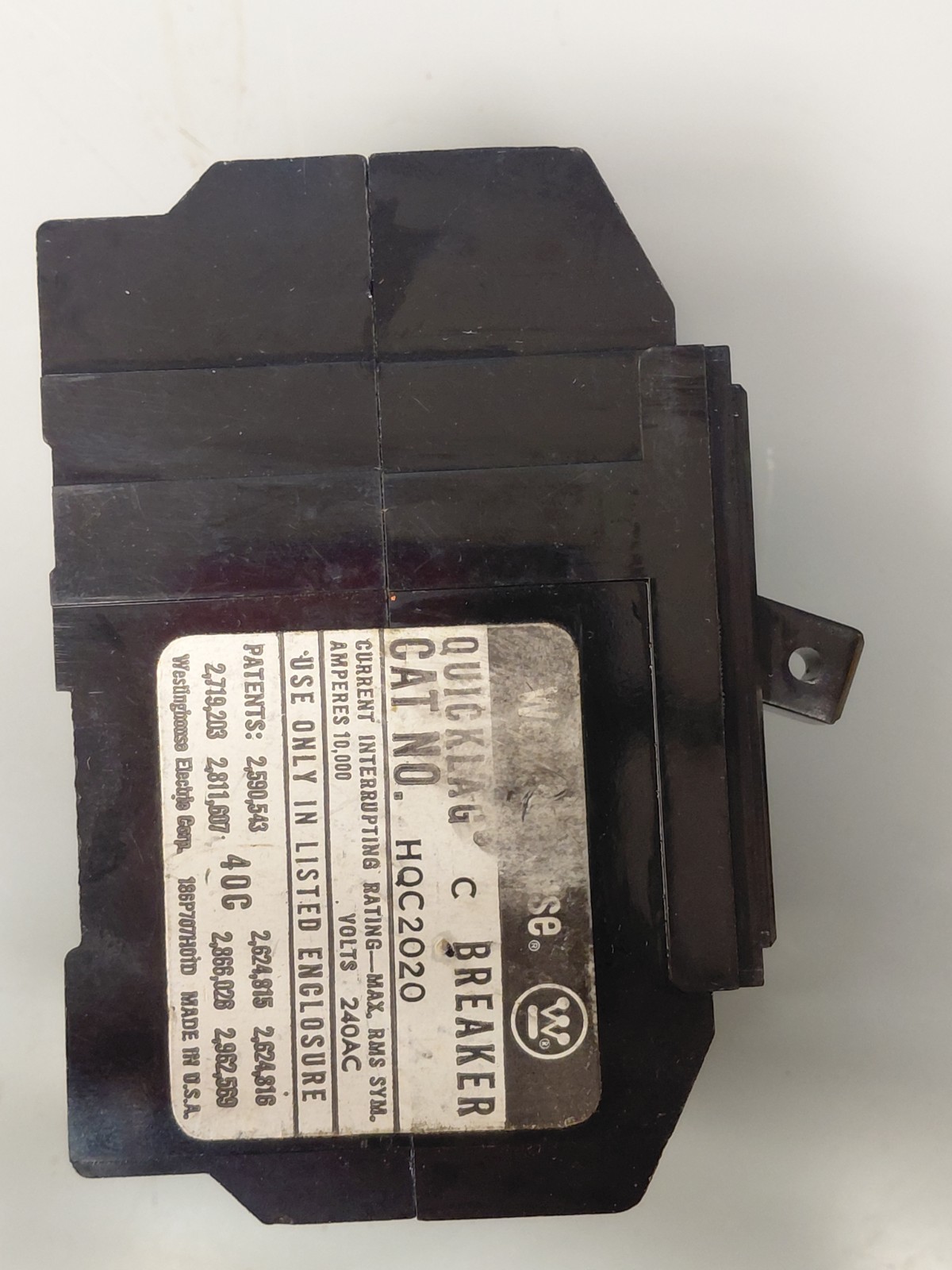 Westinghouse HQC2020, 2 Pole 20 Amp Breaker