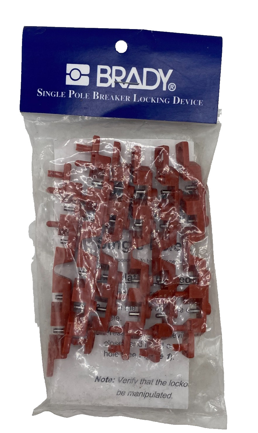 PACK OF 6 BRADY 65688 Single Pole Circuit Breaker, Electrical Lockouts, RED