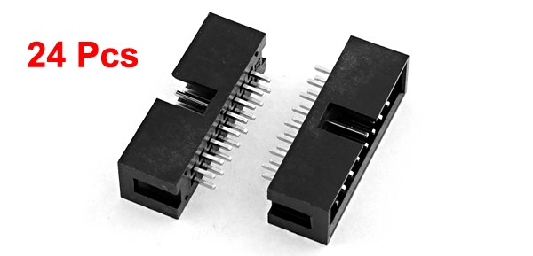 24pcs 2×8 16-Pin 2.54mm Pitch Straight Box Header Connector IDC Male Sockets