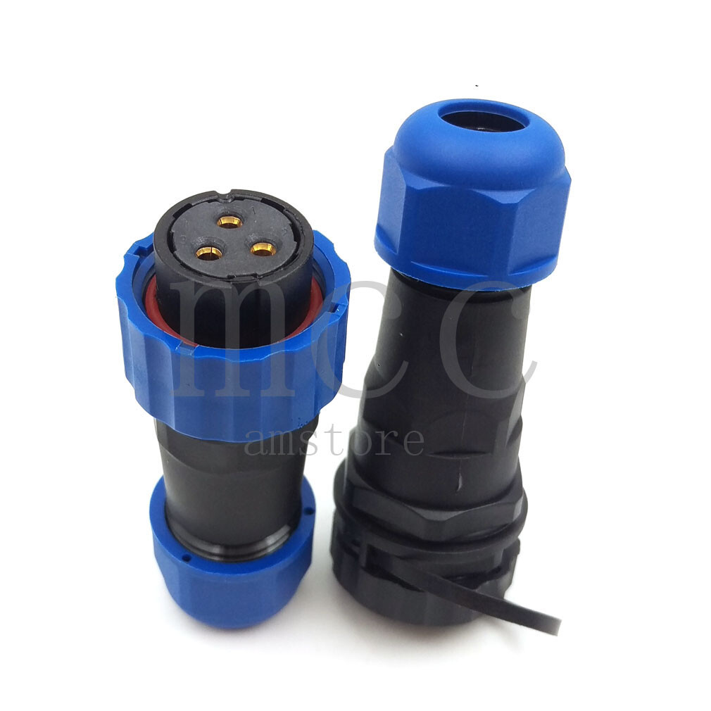 SP20 IP68 Waterproof 3 pin Docking Plug and Socket Inline Connector Aviation