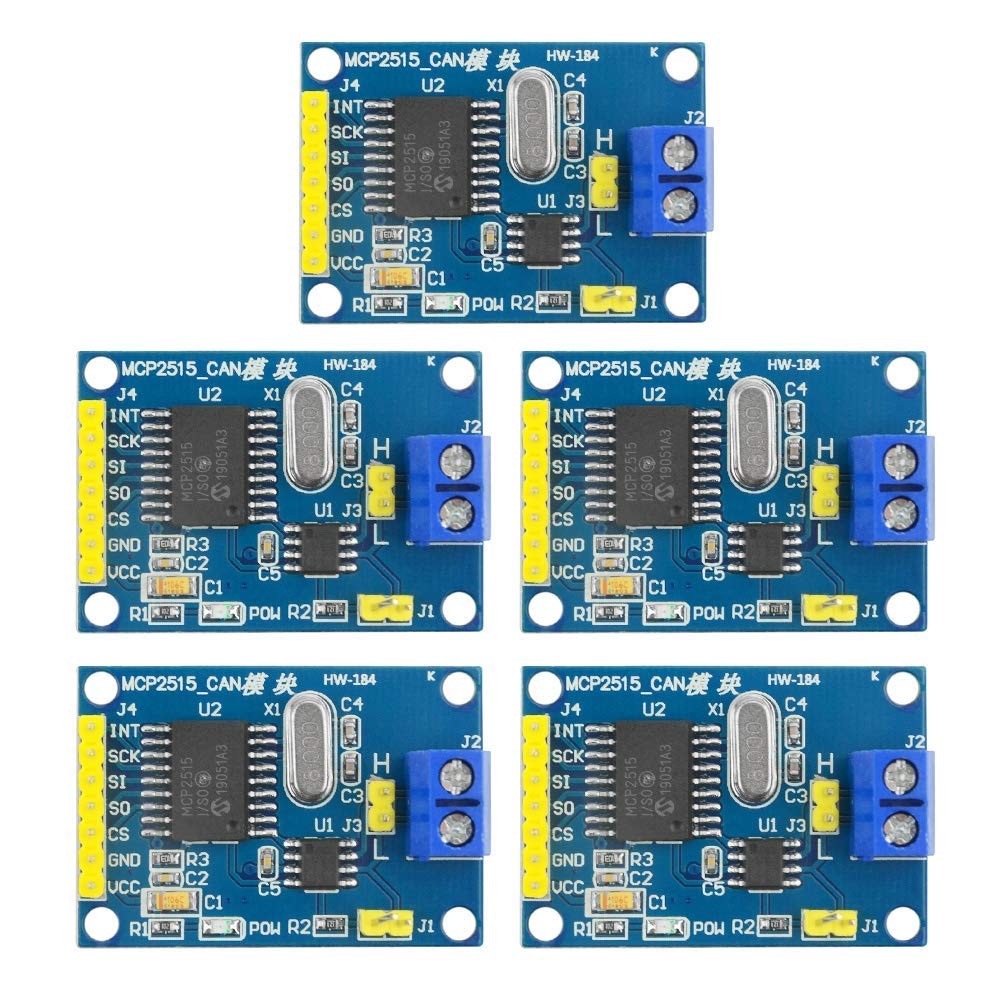 XINGYHENG 5Pcs MCP2515 CAN Bus module TJA1050 receiver SPI Module DC 5V Power…