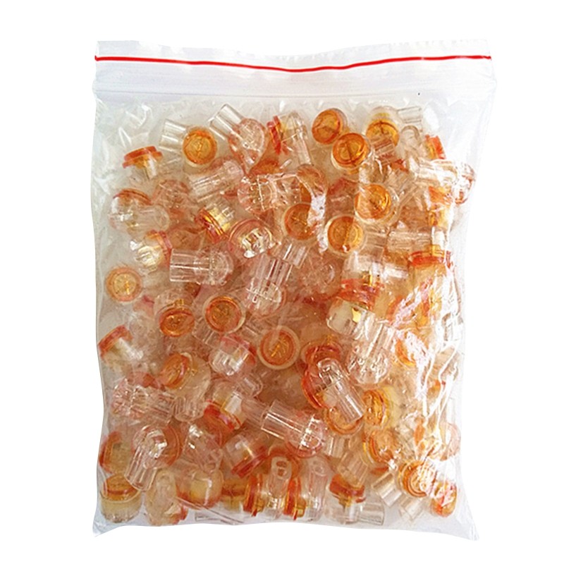 200-Pack 1 Port Crimp Connection Terminals Waterproof Orange Clear K1 Connector