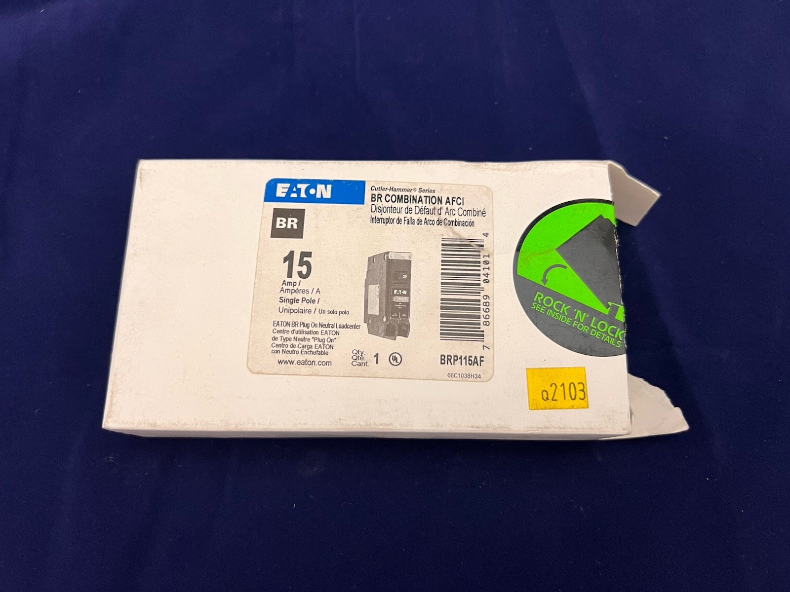 AFCI 15-Amp Single-Pole BR Combination BRP115AF Circuit Breaker