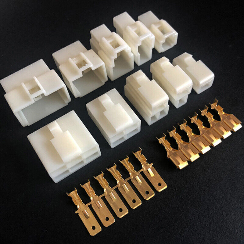 Pin Plug Electrical Wiring Multi-Connector Terminals 1/2/3/4/6/8 Way Car 6.3mm