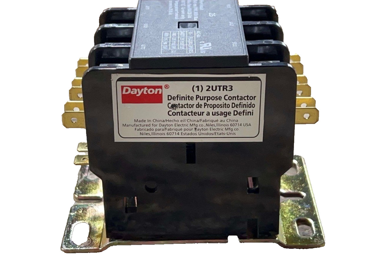 Dayton Definite Purpose Contactor 2UTR3 3 Pole 25A 24VAC Coil Grade-3PK