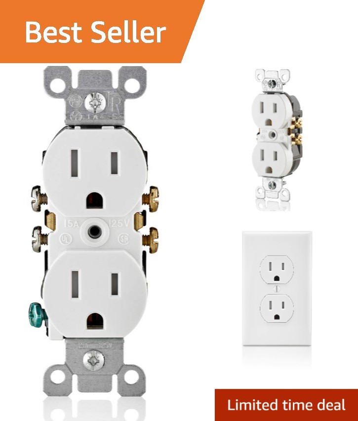 15 Amp 125V White Duplex Receptacle – 10 Pack, NEC Compliant for Reliability