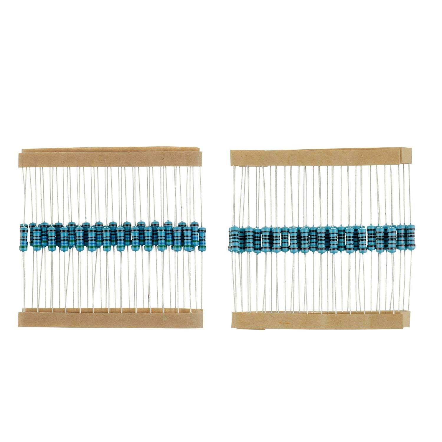 1000 Pcs Resistor Kit – 25 Values 1 Ohm to 1M Ohm, 1% 1/2W Metal Film Assortment