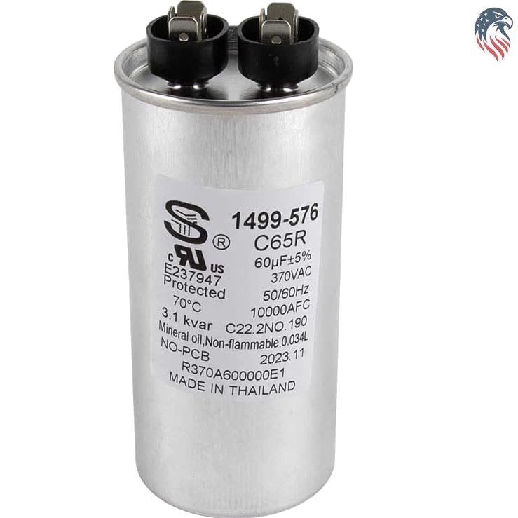 Run Capacitor Rectangular Copper Through-Hole Mount 2×5 Inches
