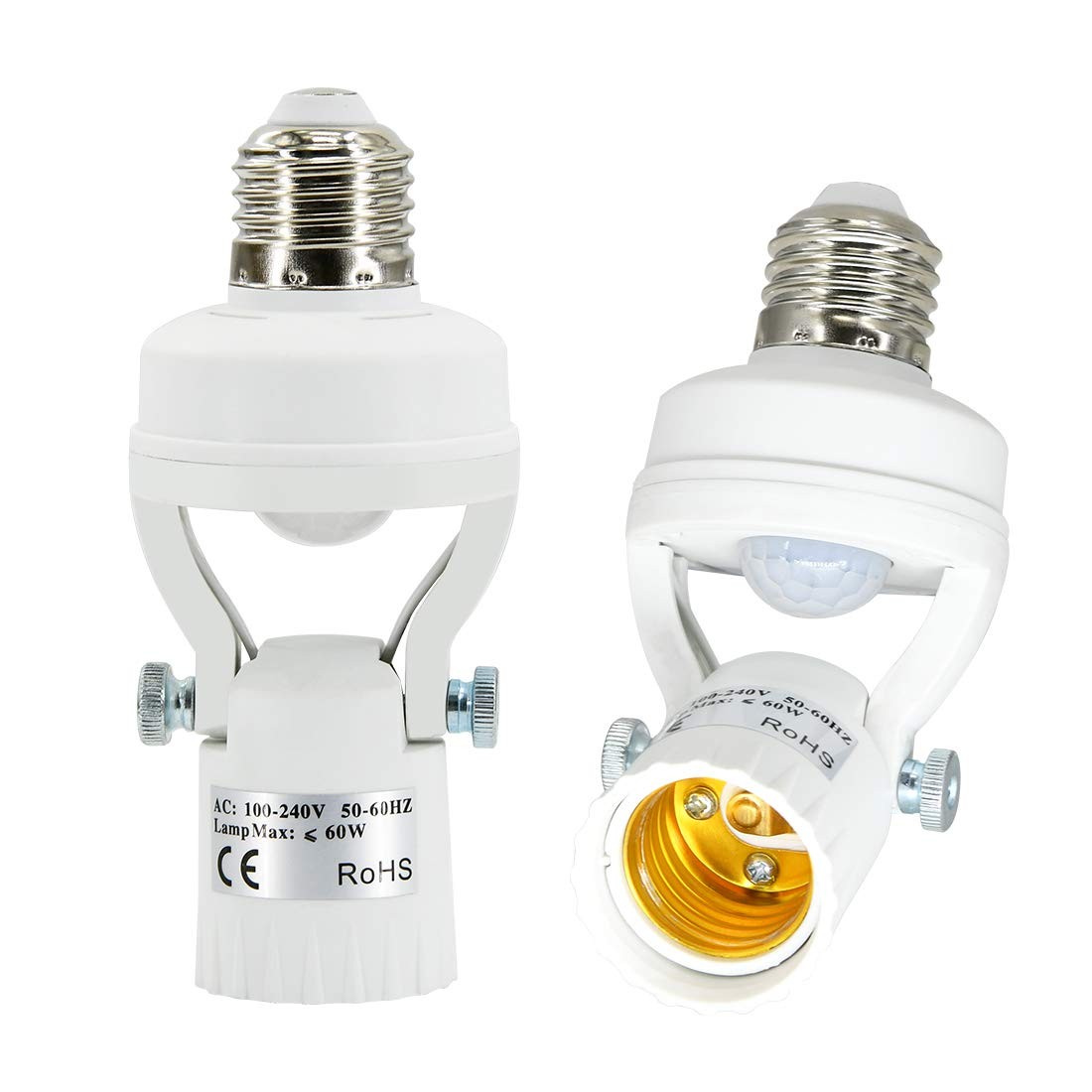PIR Motion Sensor Light Socket – 180 Degree Rotatable E26 / E27 Smart Screw Bulb