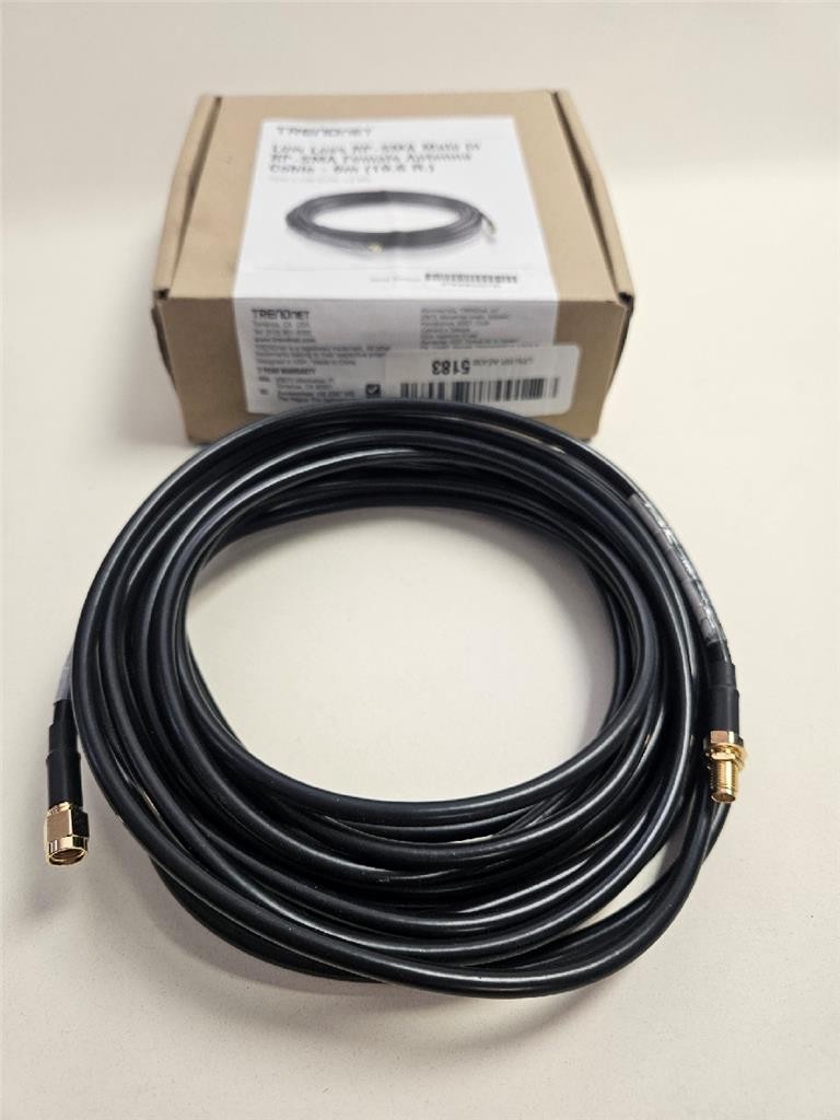 TRENDNET LOW LOSS RP-SMA MALE TO RP-SMA FEMALE ANTENNA CABLE 2 M (6.5′ FT)