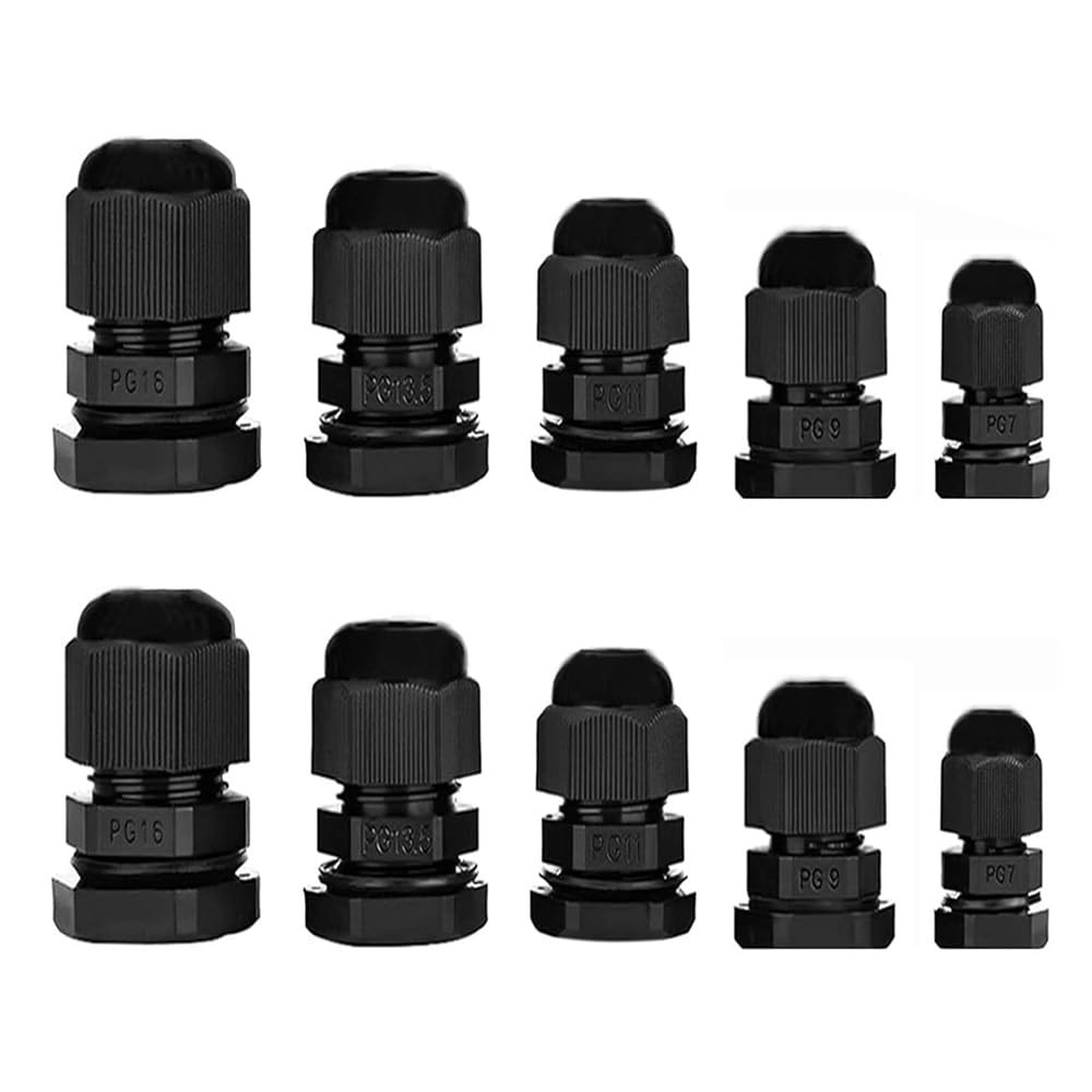 Long Thread Nylon Cable Gland Waterproof Adjustable 3-13mm Cable Connectors PG7