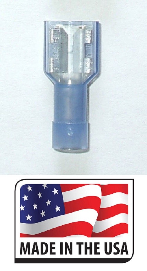 (100) Nylon QD 16-14 .250 Fully Insulated Female Push-On Connector Hump Jacket