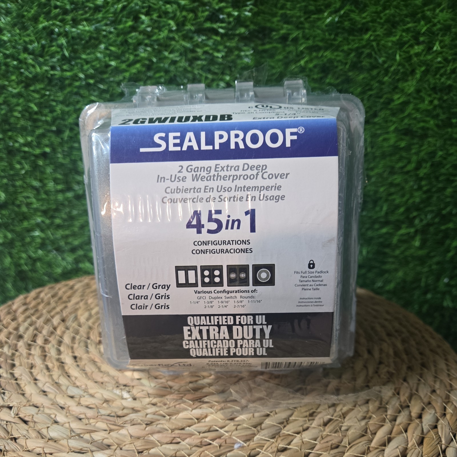 Sealproof 2-Gang Extra Deep in Use Outdoor Outlet Cover | Base, Frost