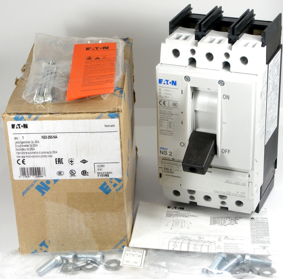 NEW Eaton Moeller NS2-250-NA Molded Case Switch NZM2 UL, 3P 250A 600V 100kA@480V