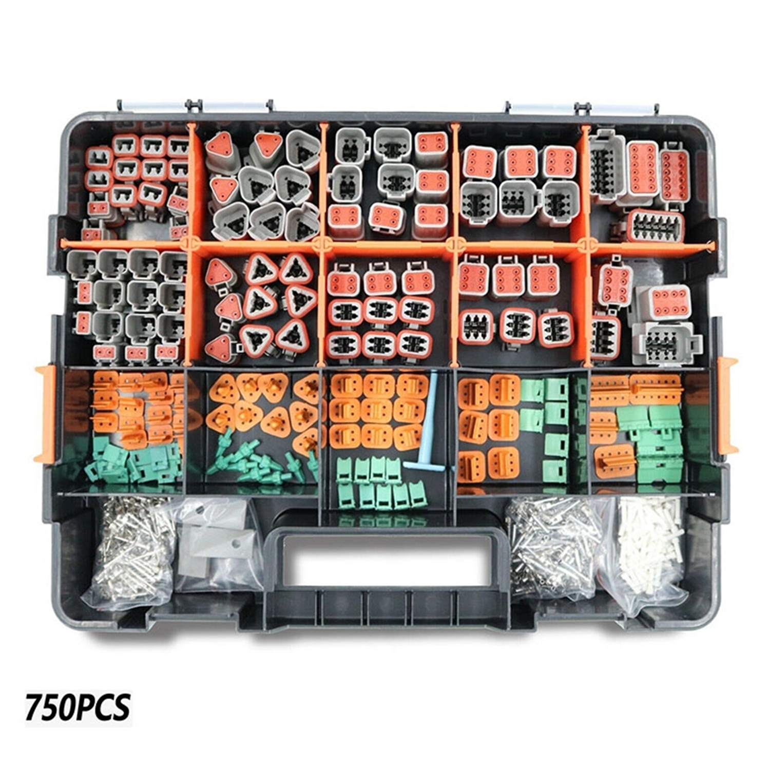 New Deutsch DT Connector Plug Kit 750 Pcs For 14 16 20 AWG Stamped Contacts Kit