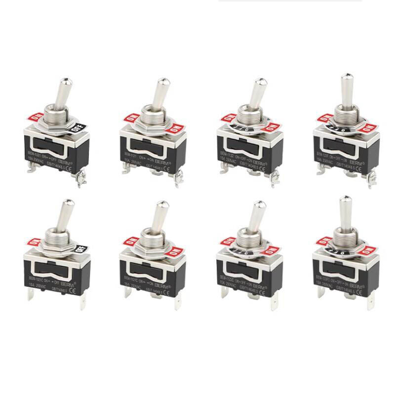 15A 250V Toggle Flick Switch ON-OFF-ON Car Dash Light Metal SPST 2 3 4 6 Pin