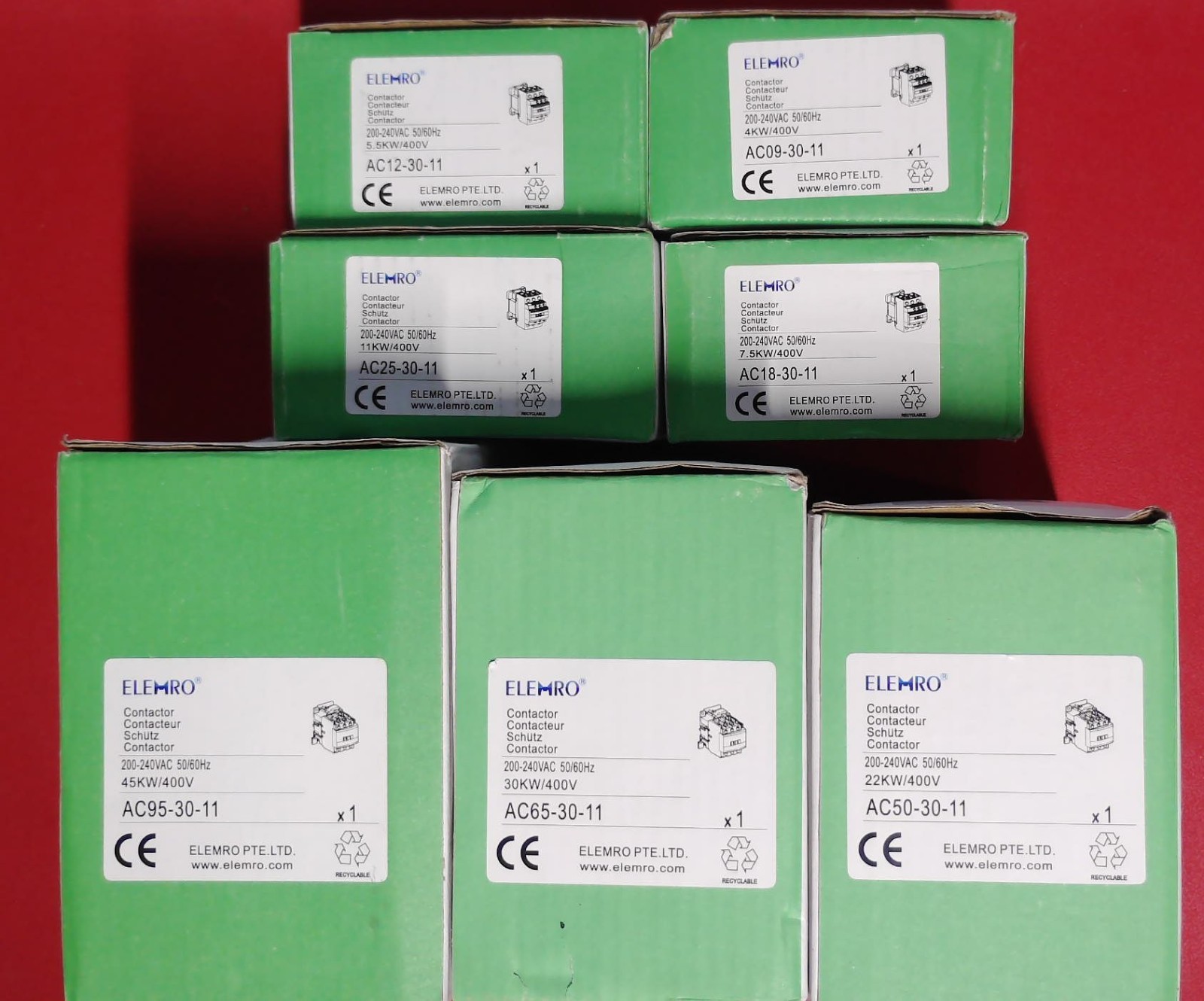 NEW AC09-30-11 *200-240V Contactor 9A 4KW/400V Elemro Schutz 3‑pole