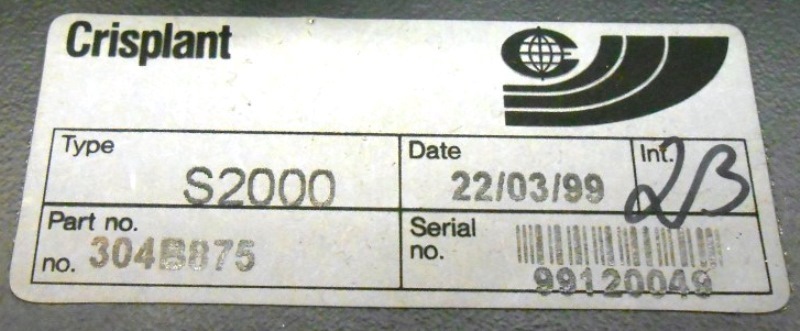 CRISPLANT TILT TRAY SORTER CONTROLLER CIRCUIT BOARD W/ BRACKET, S2000, 304B875