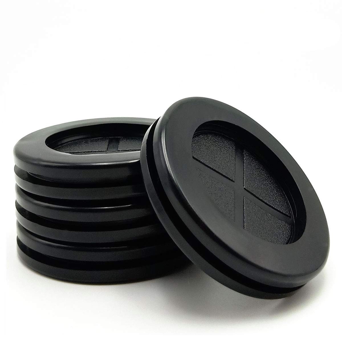 EASYEAH 2 Inch Rubber Grommets for Wiring, 1-5/8 #2″(1-5/8″ID), Black,, Black