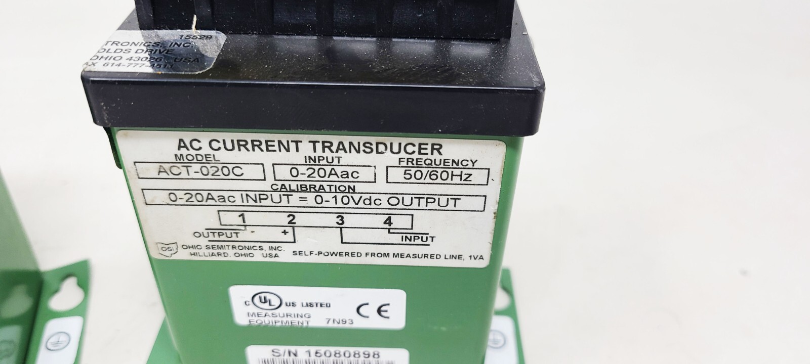 2 PACK – Flex-Core AC Current Transducer ACT-020C 0-20AAC Input = 0-10VDC Output