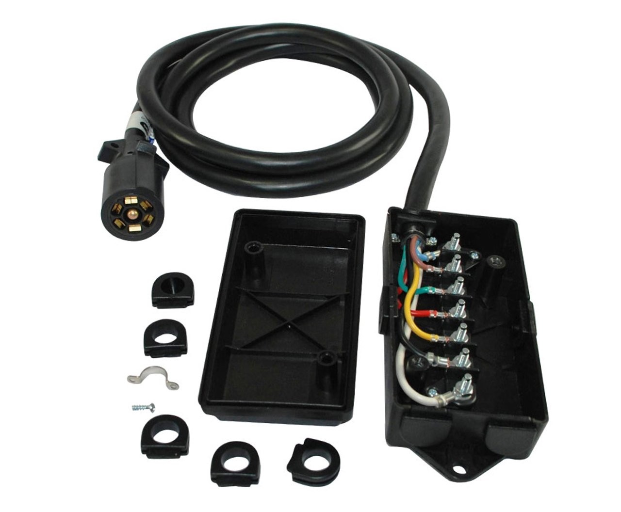 7 Way Inline Trailer Cord with Junction Box 6 Feet Conntek Trailer Cord with