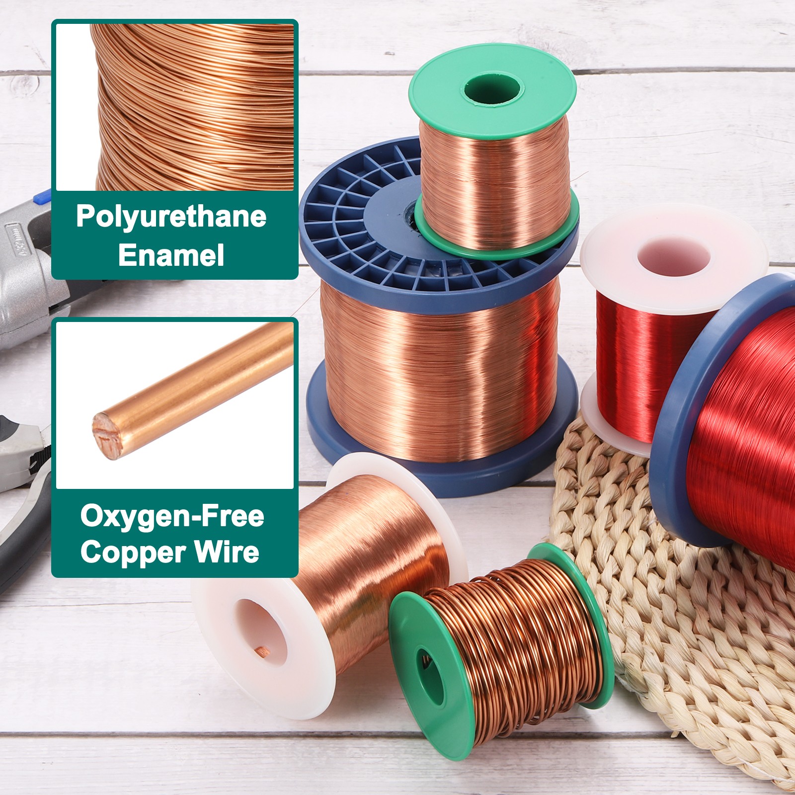 16 AWG Magnet Wire, 16 Gauge 16 oz Enameled Copper Wire, 155C(311F) Copper Color