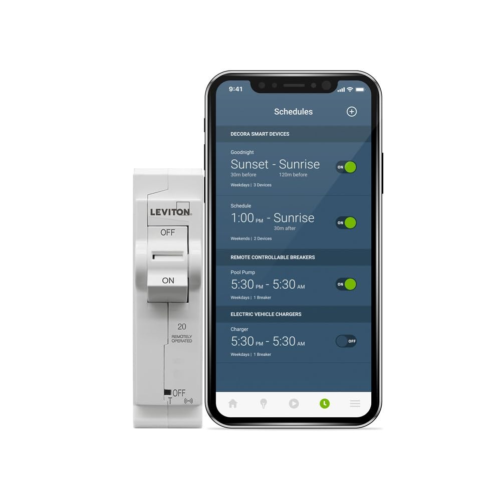 Leviton LB120ST 2nd Gen Smart Circuit Breaker with Remote Control, Standard, …
