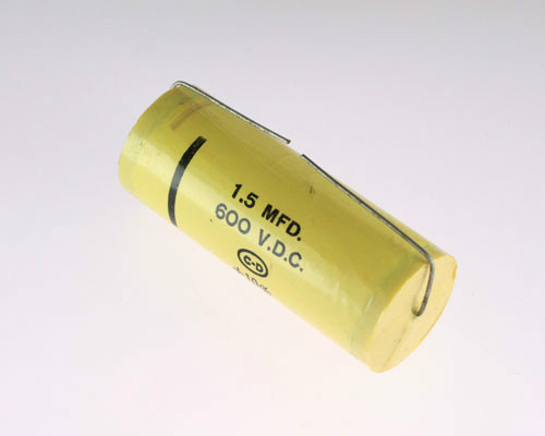 2x 1.5uf 600V DC Axial Film/Foil Polyester Capacitor 1.5mfd 600VDC 600 Volts 1.5