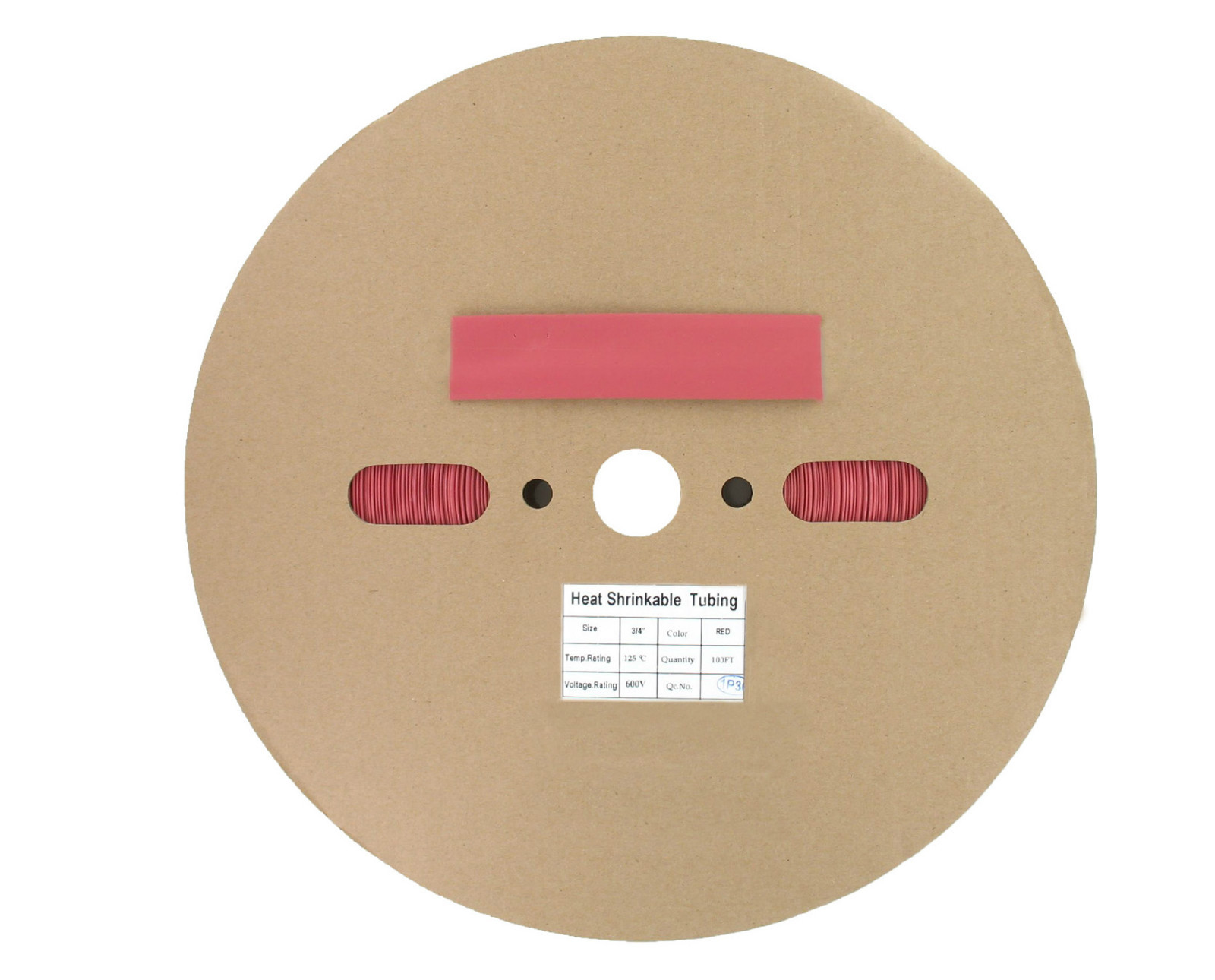 100 Ft 3/4″ ID (19.1mm) Red Polyolefin 2:1 Heat Shrink Halogen-Free RoHS cULus