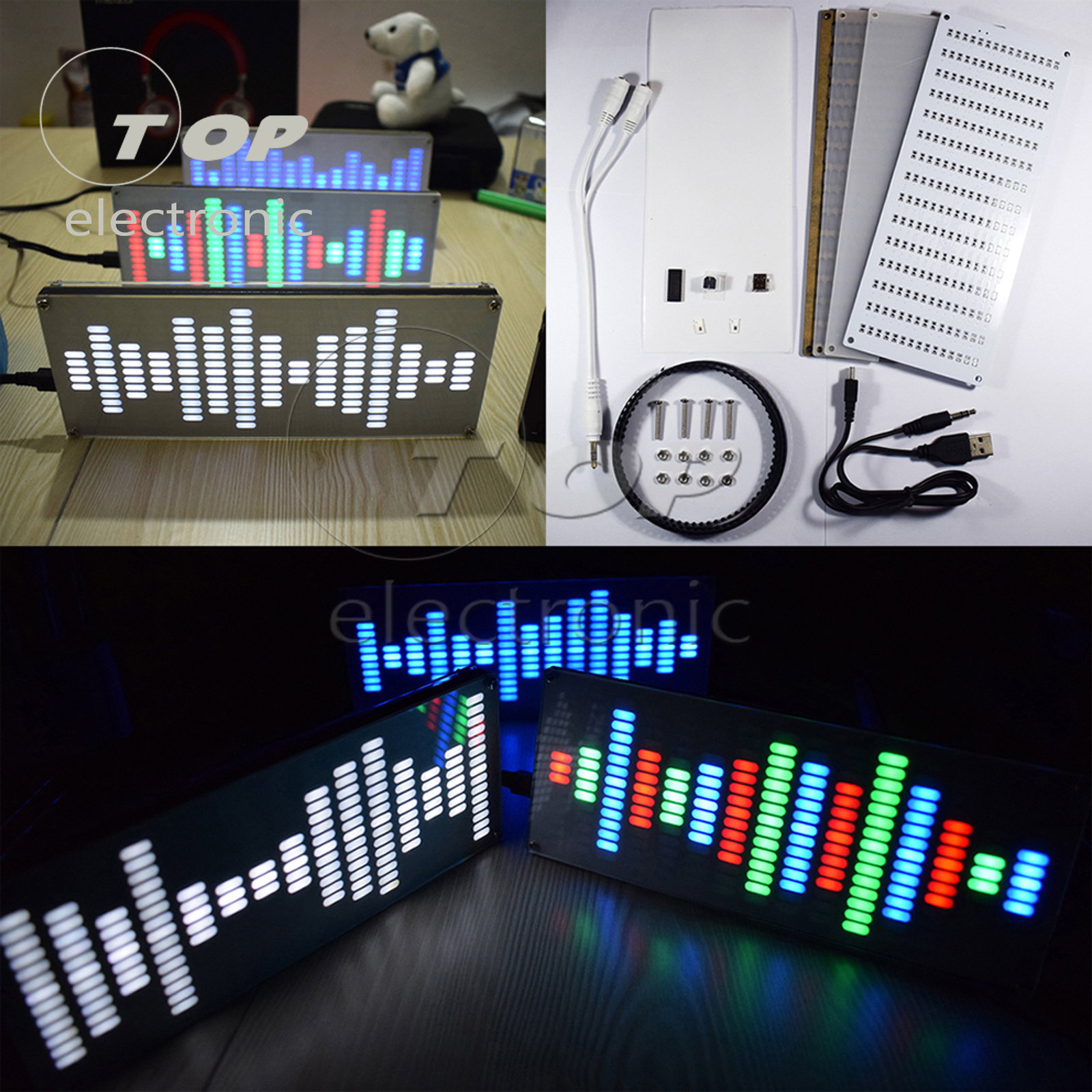 Touch 225 Segment LED Digital Equalizer Music Spectrum Sound Waves DIY kit