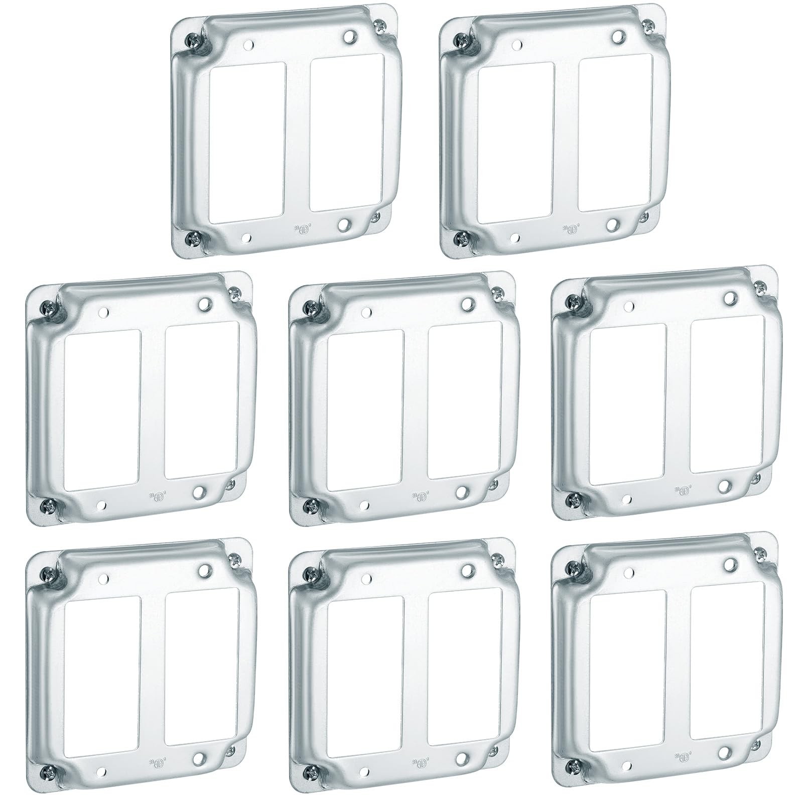 8 Pcs 4 X 4 Inch Metal Receptacle Electrical Box Cover Square Exposed Work Recep