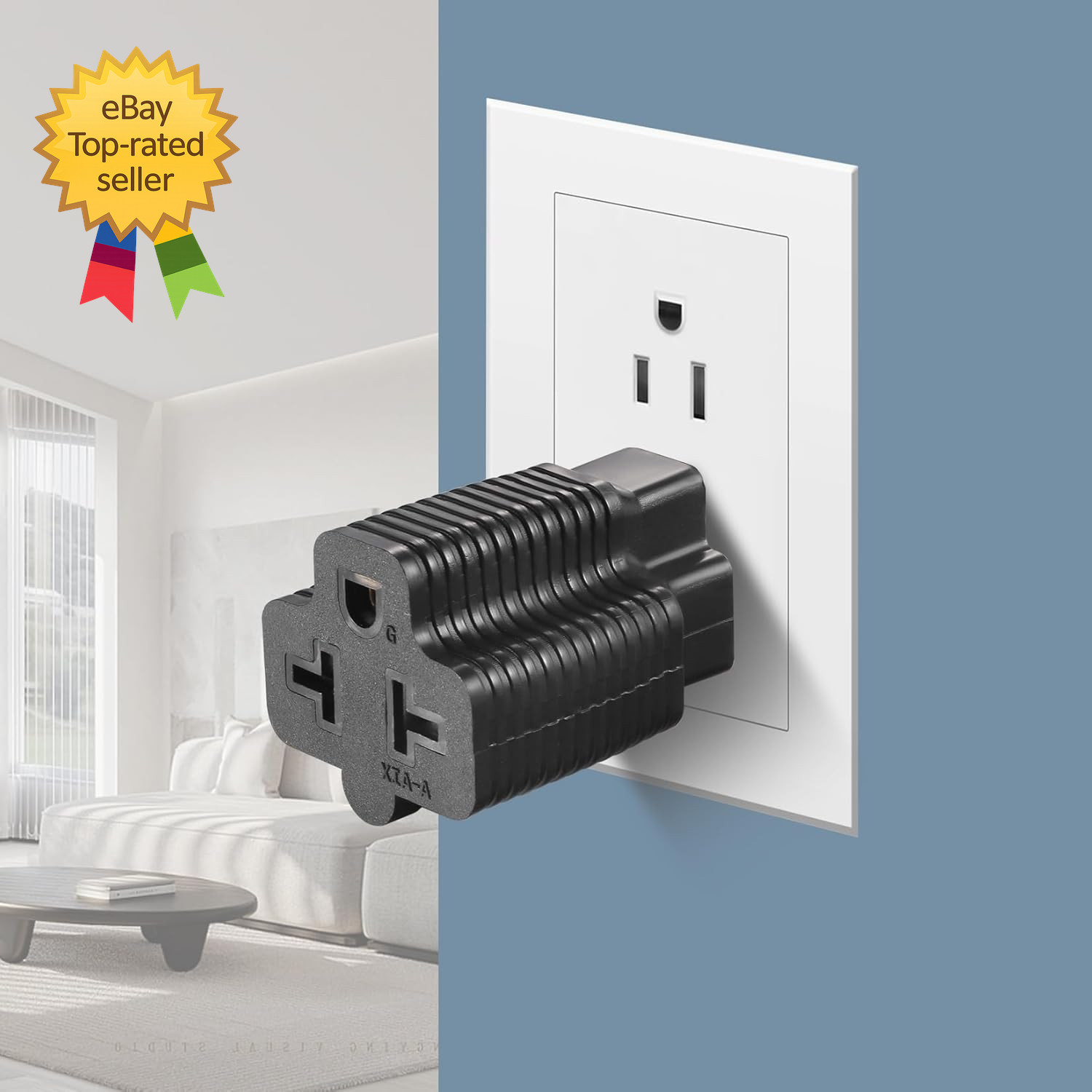 4 in 1 NEMA Adapter 15 Amp to 20 Amp T Blade Plug Outlet Converter 3 Prong
