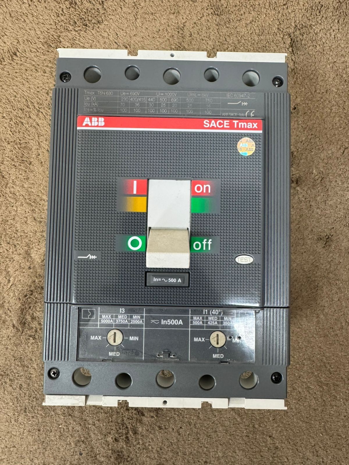 ABB / Molded Case Circuit Breaker / SACE Tmax T5N 630