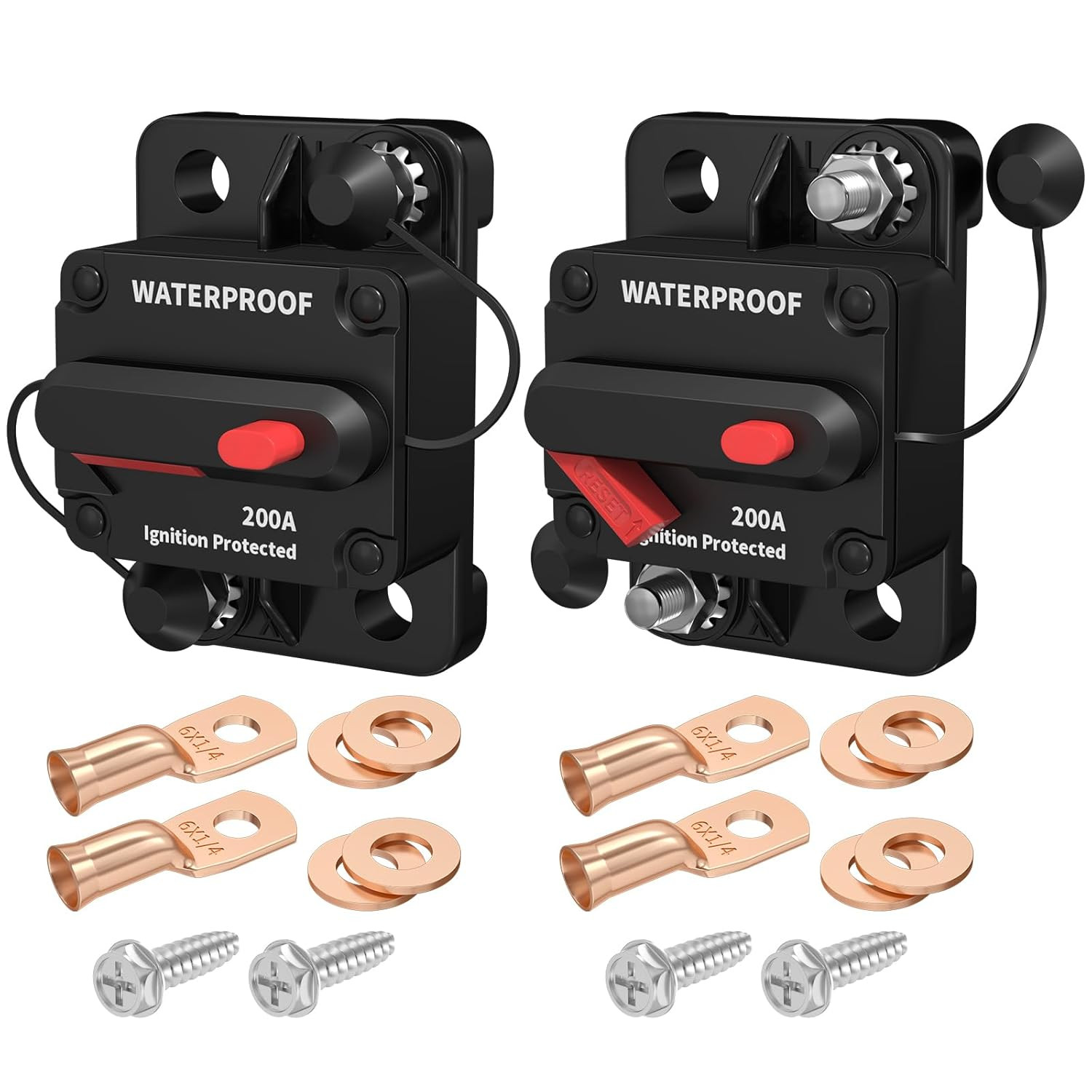 12V Circuit Breaker 200A, 12 Volt 200 Amp Circuit Breakers Waterproof Resettable