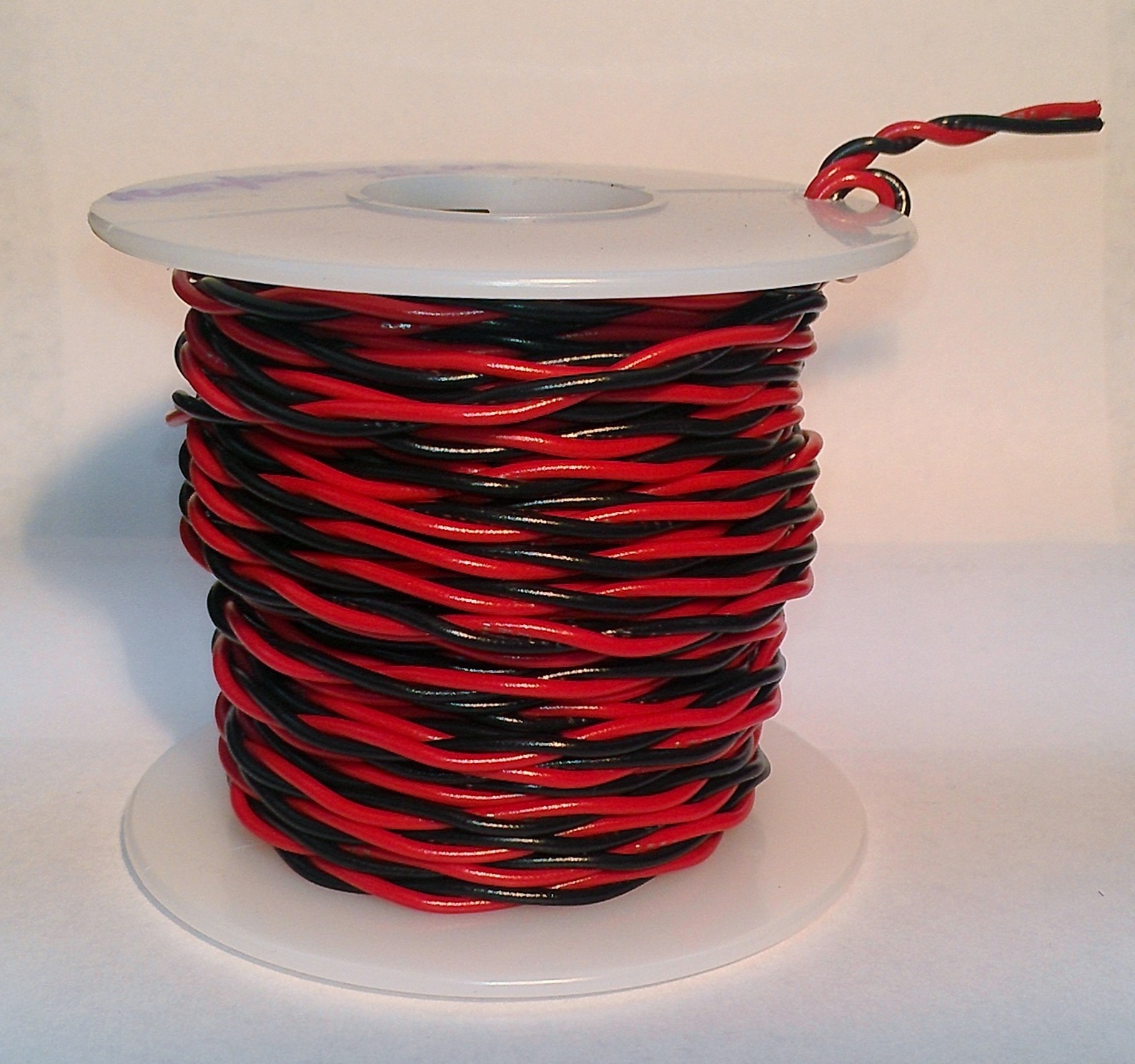 22 AWG UL1007 UL1569 Hook-up Wire BLACK & RED Twisted Pair ~ 50 foot spools