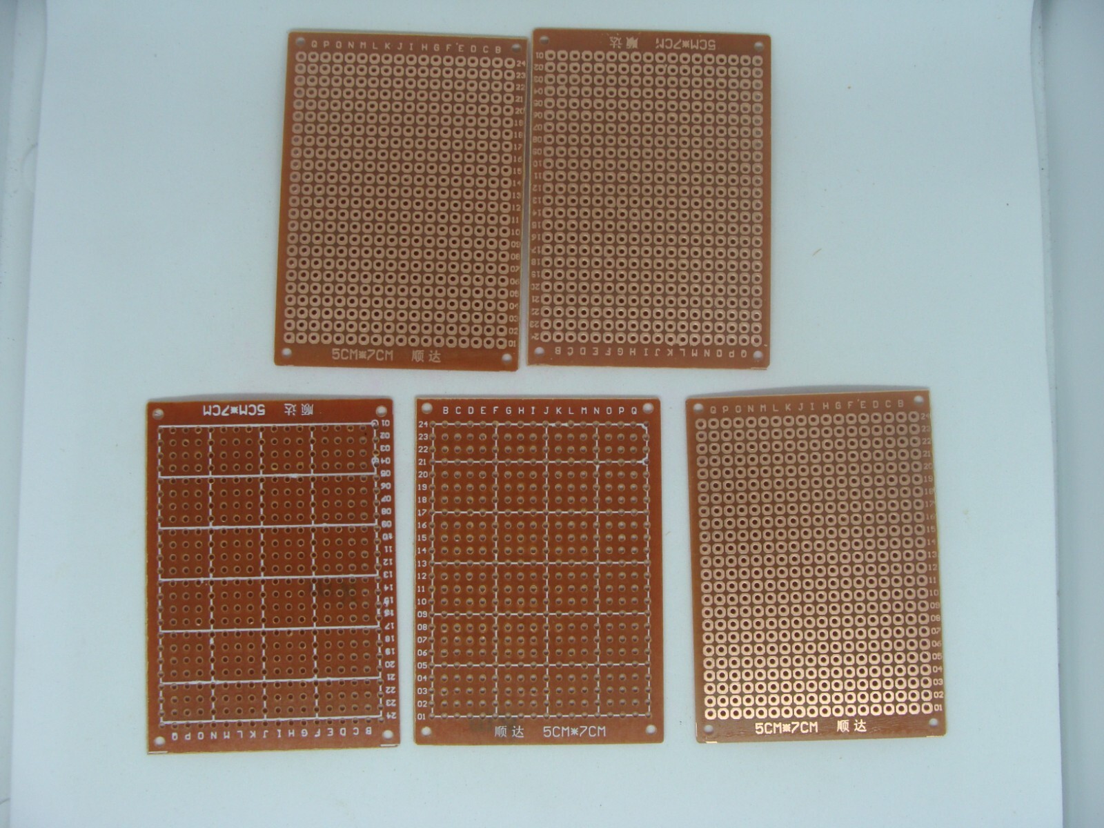 5Pcs Pack Lot Blank 5x7cm Electronics Prototype Integrated Circuit Board Set Kit