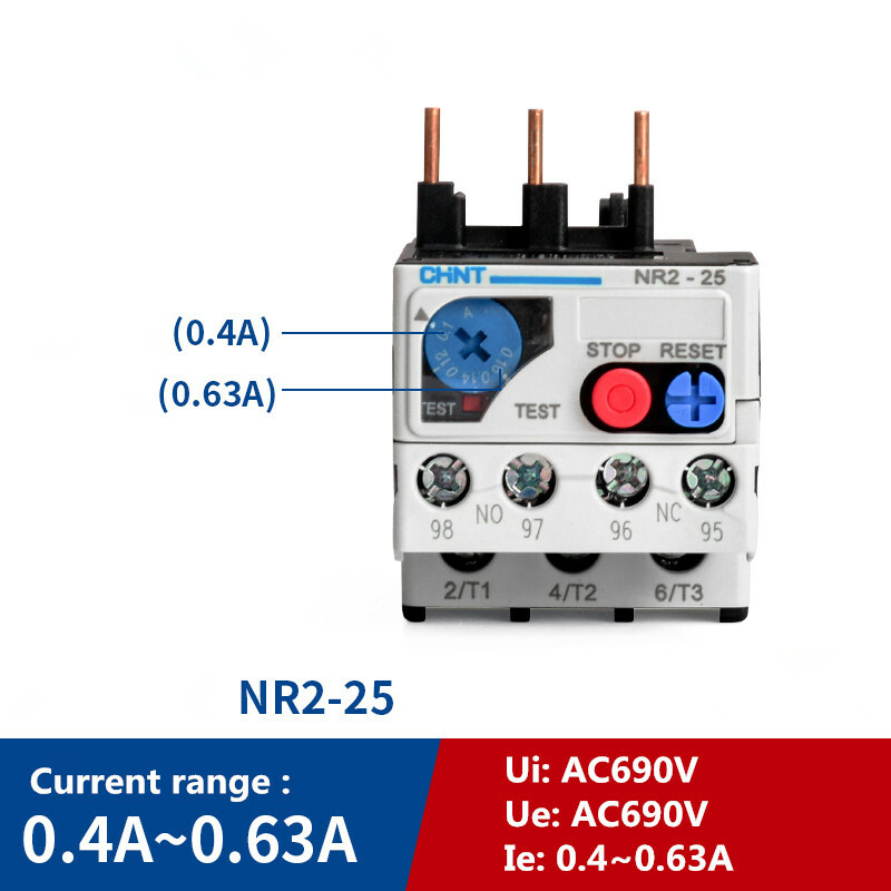 NR2-25 0.4~0.63A AC220V thermal protection relay thermal overload relay