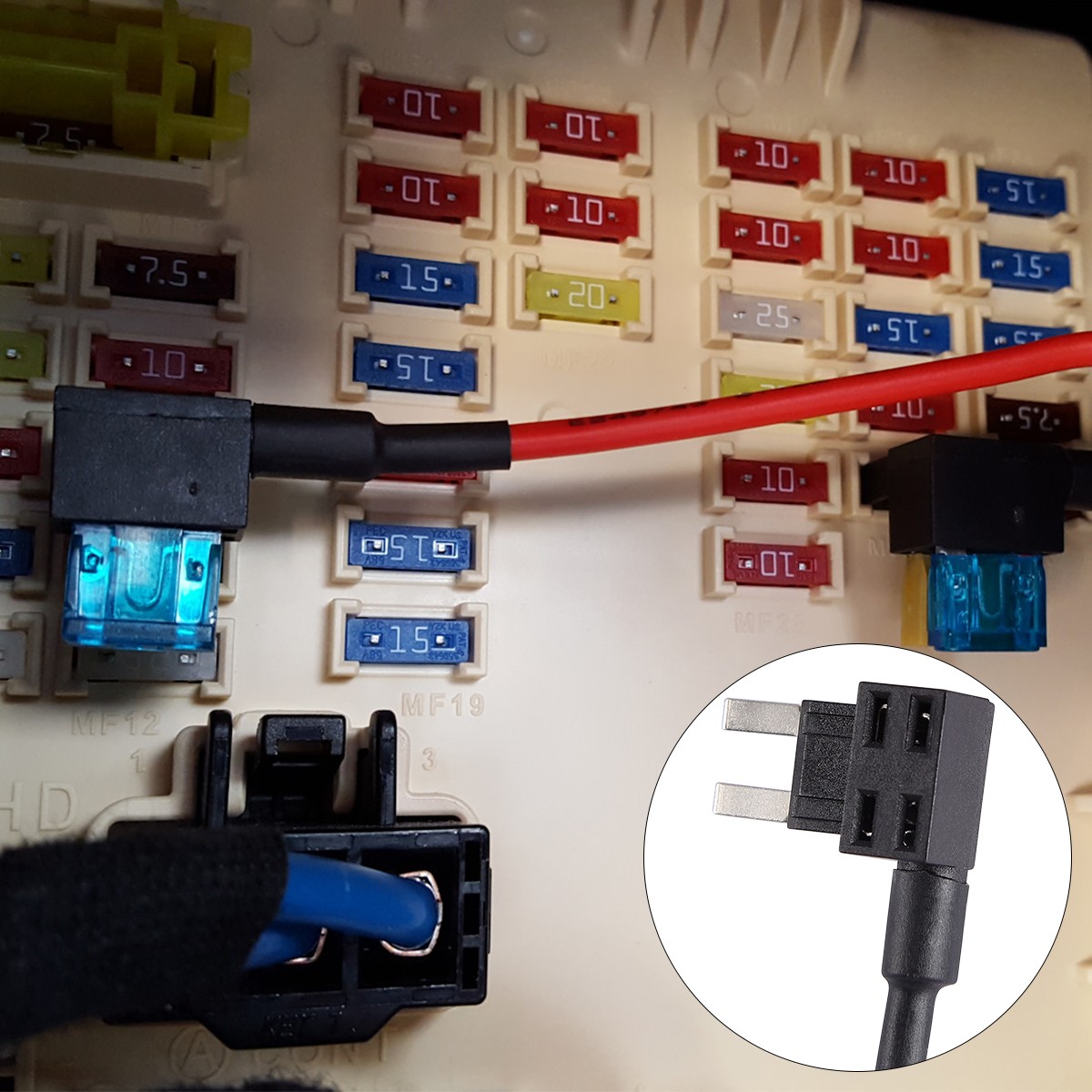 Fuse Holder Add-a-circuit Fuse TAP Adapter Mini ATM APM Blade for Cars Boats ATV
