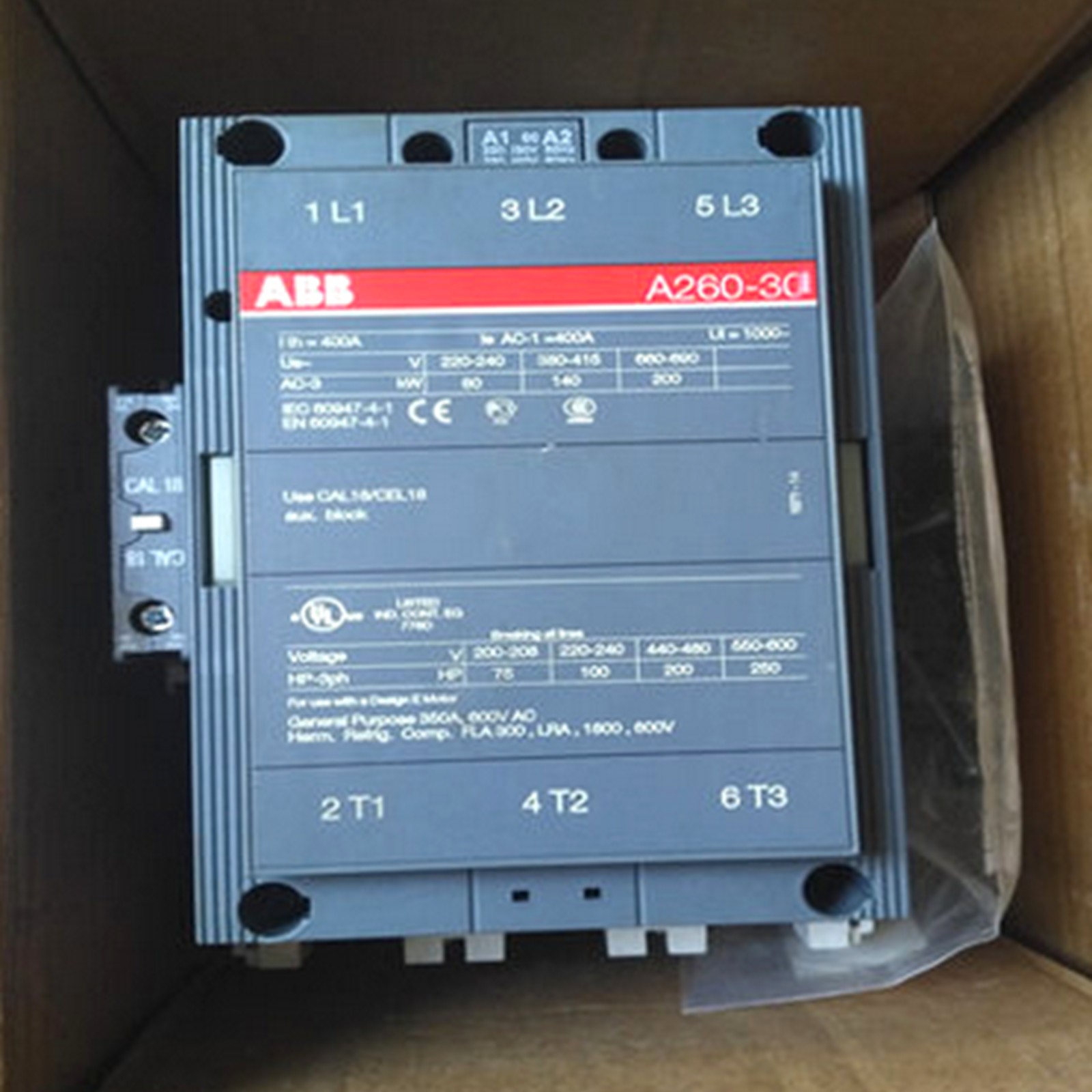 1Pc A260-30-11 Contactor 110V、220-230V 50Hz / 230-240V 60Hz、380-400V US Free TAX