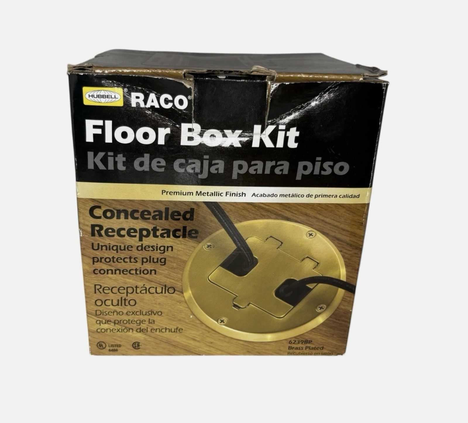 Raco Hubbell Floor Box Kit Polished Brass 6239BP