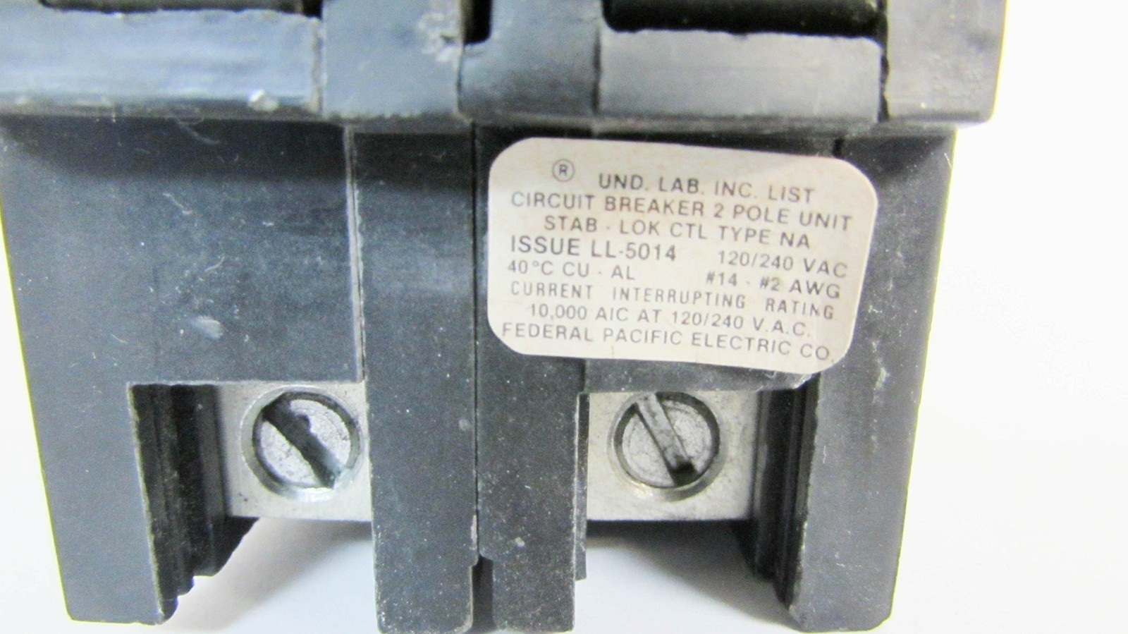 1- FEDERAL PACIFIC NA260 FPE 60 AMP, 2 Pole Regular , STAB Lock Circuit Breaker