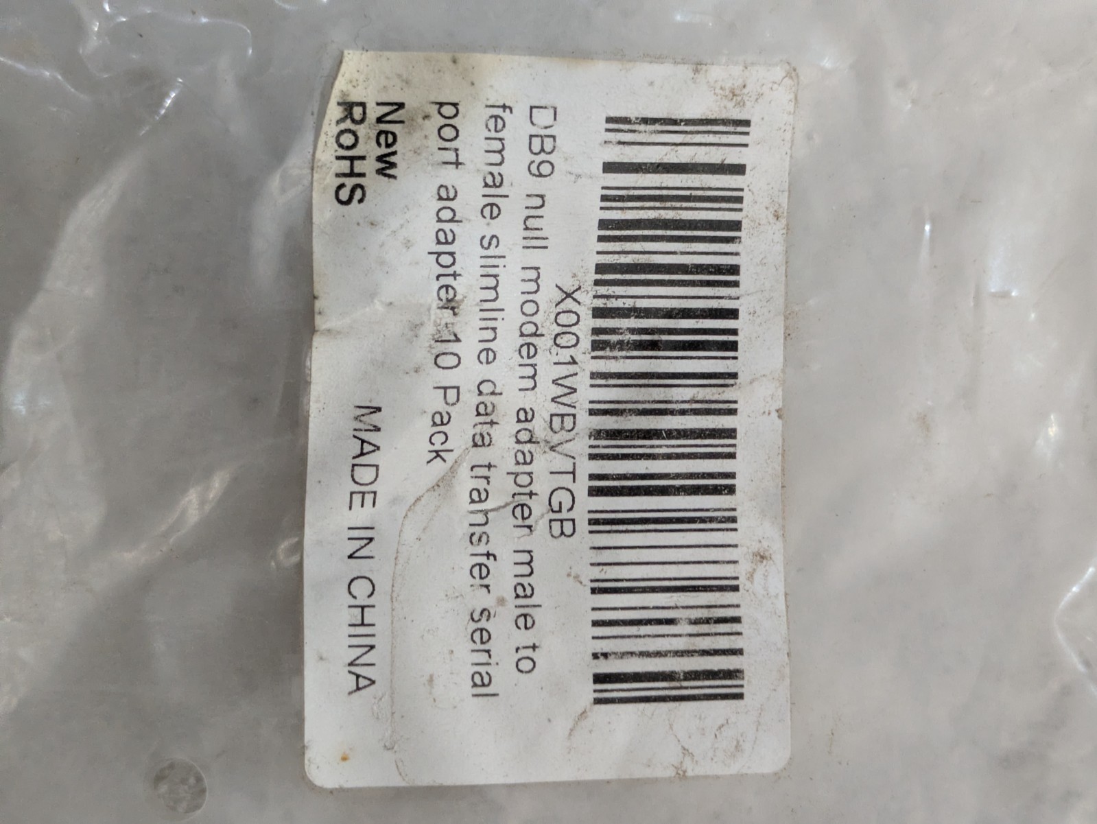 DB9 Null Modem Adapter Male to Female RS-232 Serial Connector Pack of 10