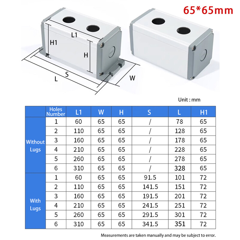 Metal Aluminum Pushbutton Control Switch Box Emergency Stop Box 12/16/19/22mm