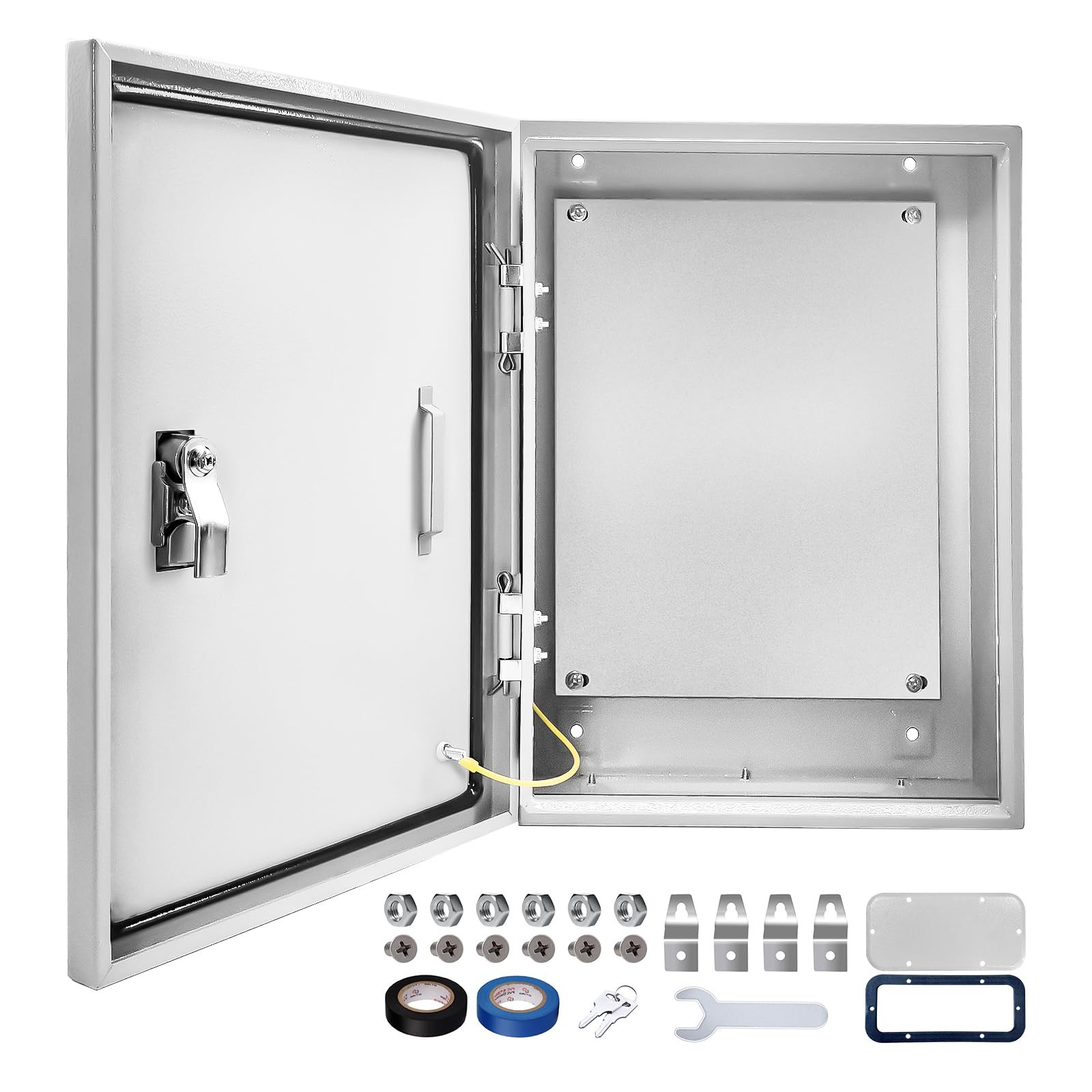 NEMA 4X Waterproof Steel Electrical Box 24x16x12″ Lockable Junction Enclosure