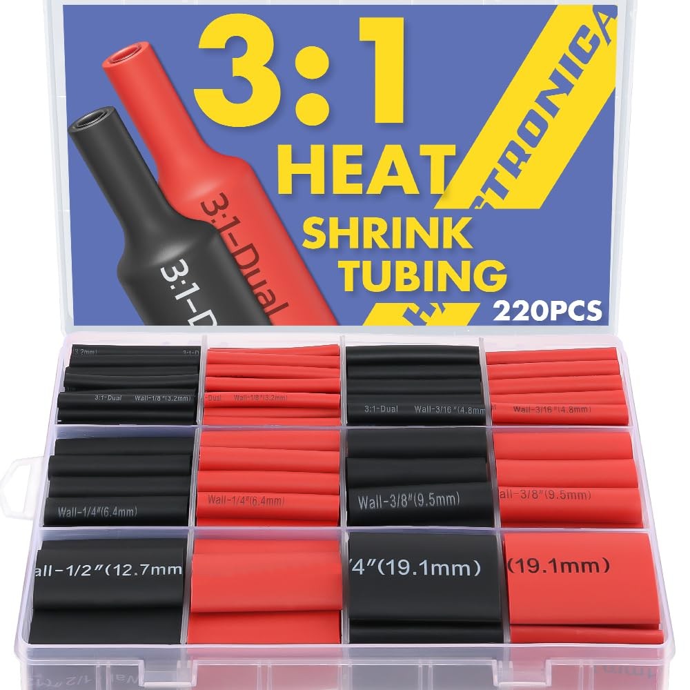 haisstronica 3:1 Heat Shrink Tubing Kit, Adhesive Lined Marine Resistant Grade S