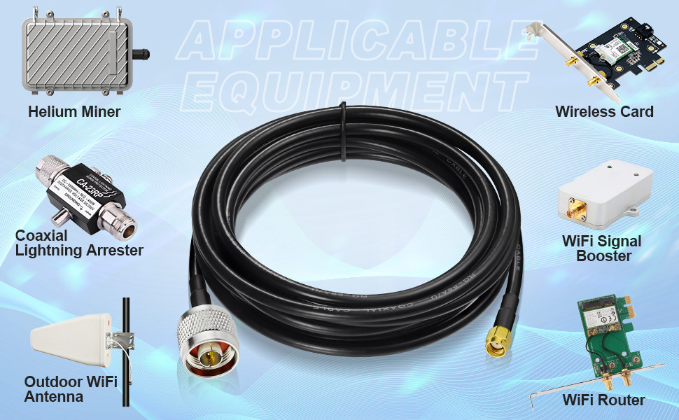 Ultra Low Loss RP-SMA to N-Male WiFi 4G LTE Lora Helium Antenna Extension Cable
