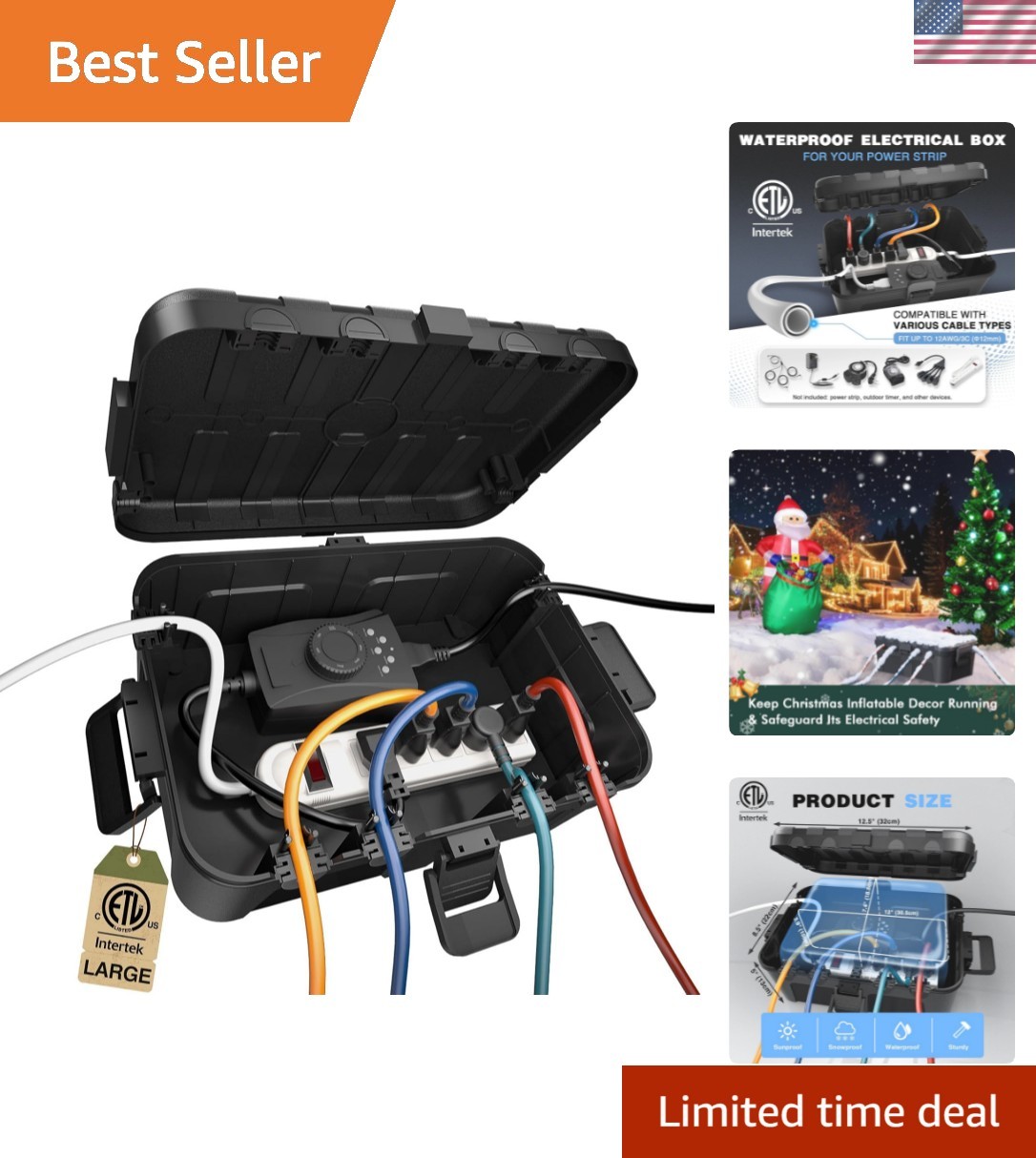 Weatherproof Extension Cord Cover – Electrical Box 12.5 x 8.5 x 5